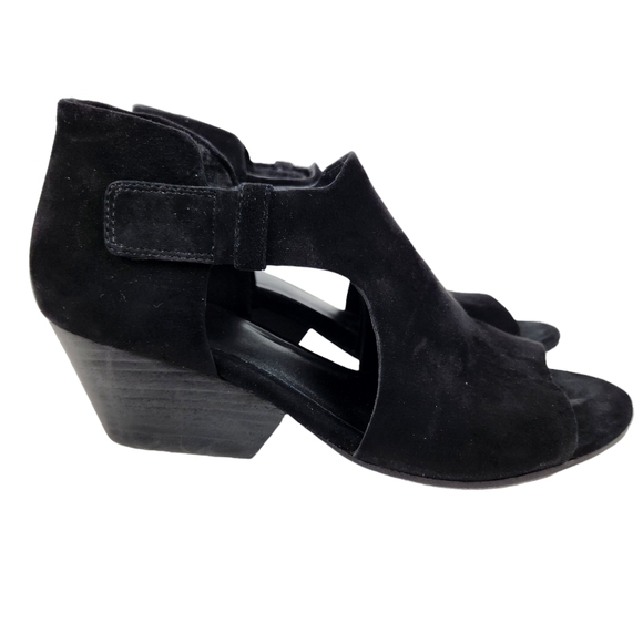 Eileen Fisher Iris Black Suede Leather Chunky Heel Ankle Bootie Women's Size 7.5 - Picture 5 of 13